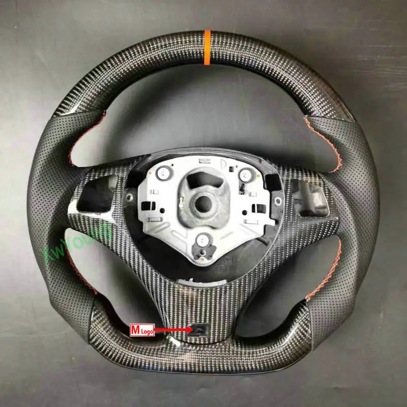 For BMW 3 Series E82 E84 E87 X1 E90 320d E92 E93 320i(No Paddle Shifters) 100% Real Carbon Fiber Car Steering Wheel