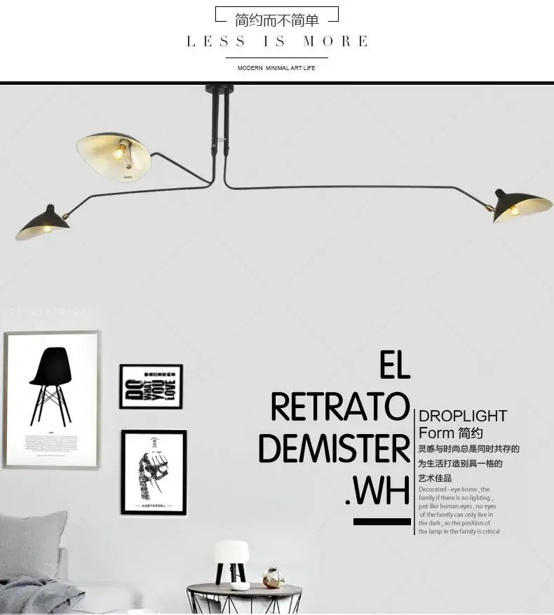 Modern DaWn Spider Serge Mouille Ceiling Lights for Living Room Bedroom Lamp Hanging Luminaire Home Lighting Fixtures Art Deco