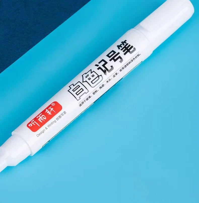 3/5/7Pcs/Set For Metal White Marker Pen Oily Waterproof Plastic Gel Pen Writing Drawing Graffiti Pen Stationery Notebook