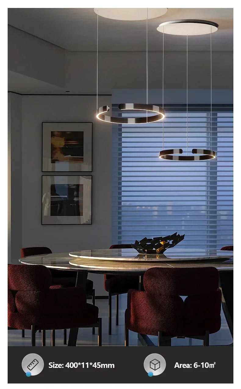 Modern Salon Design Ring Ceiling Chandelier Eye Protecting LED Lamp Bedroom Dining Room Study Pendant Lighting Fixture