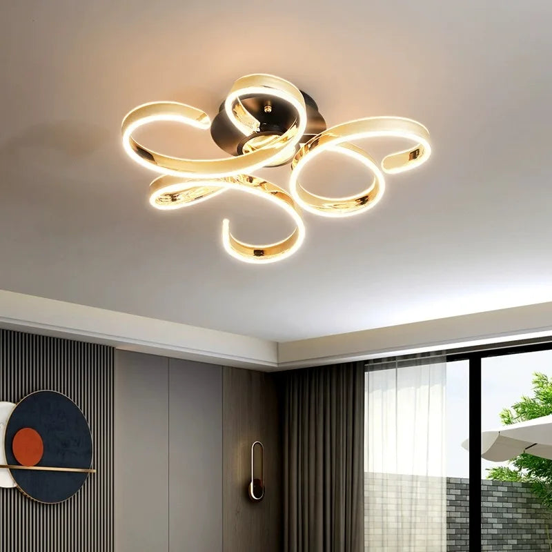 2025 New petal living room ceiling light modern simple luxury main lamp simple art design room bedroom light