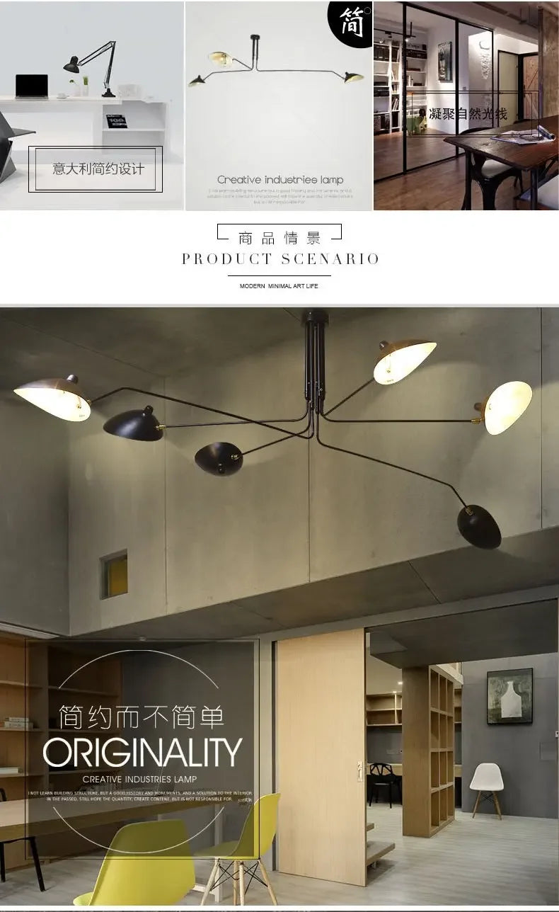 Modern DaWn Spider Serge Mouille Ceiling Lights for Living Room Bedroom Lamp Hanging Luminaire Home Lighting Fixtures Art Deco