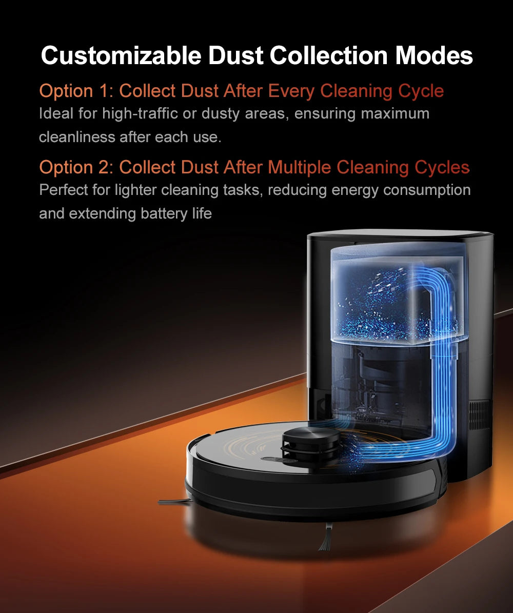 Robot Vacuum Cleaner ABIR K30,Auto-empty Dock,UV Spot Cleaning,6500PA Suction,Multi-floor Map,Customized Wet Dry Room Cleaning,