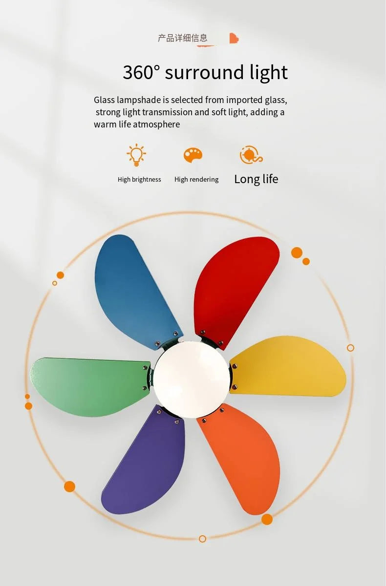 Nordic Fan Light Simple Bedroom Ceiling With Light Fan Modern Family  Children's Room Low Floor Restaurant Ceiling Fan Light