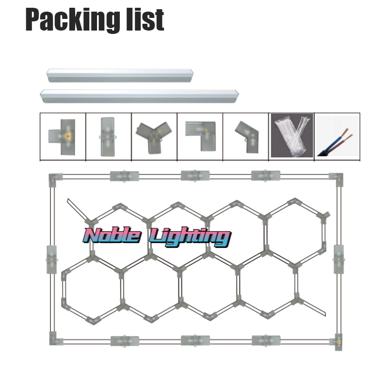 Customized Barbershop Hair Salon Hexagon Led Lights Garage Lamp Honeycomb Led Light for Showroom Ceiling Light Hexagon Light