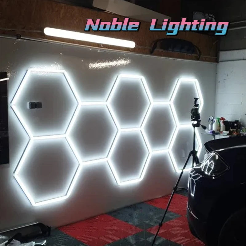 Customized Barbershop Hair Salon Hexagon Led Lights Garage Lamp Honeycomb Led Light for Showroom Ceiling Light Hexagon Light