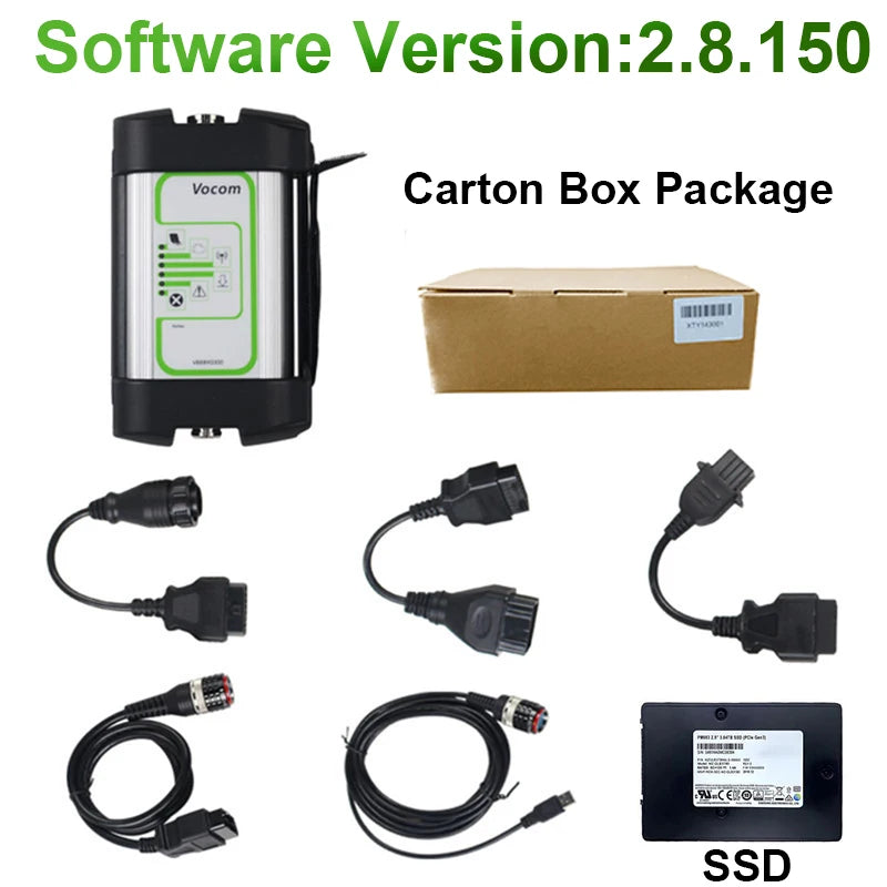 Truck Diagnostic Tool Vocom 88890300 For Volvo For UD For Mack V2.8.150 Version A VOCOM Carton Box Package