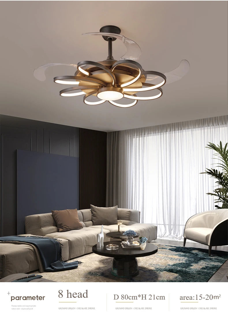 Nordic bedroom decor led lights for room Ceiling fan light lamp restaurant dining room Ceiling fans with lights remote control