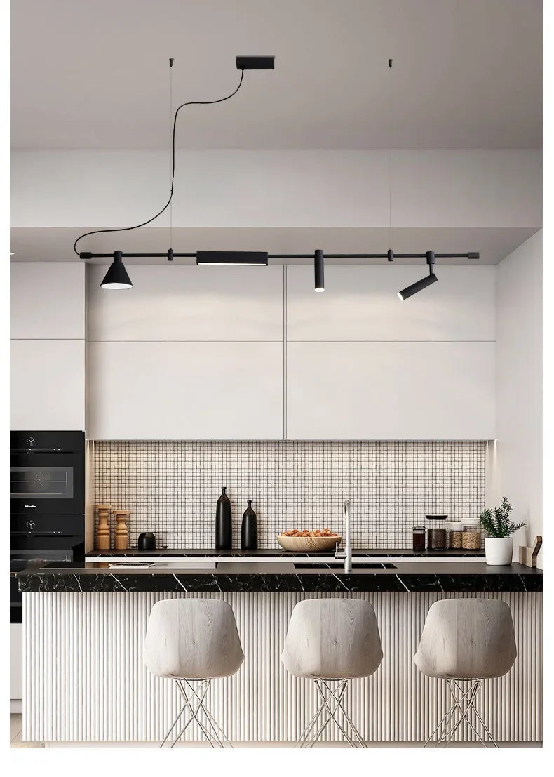 Nordic Designer Led Chandelier Spot Light Black for Table Dining Kitchen Bar Pendant Lamp Home Decor Lighting Suspension Fixture