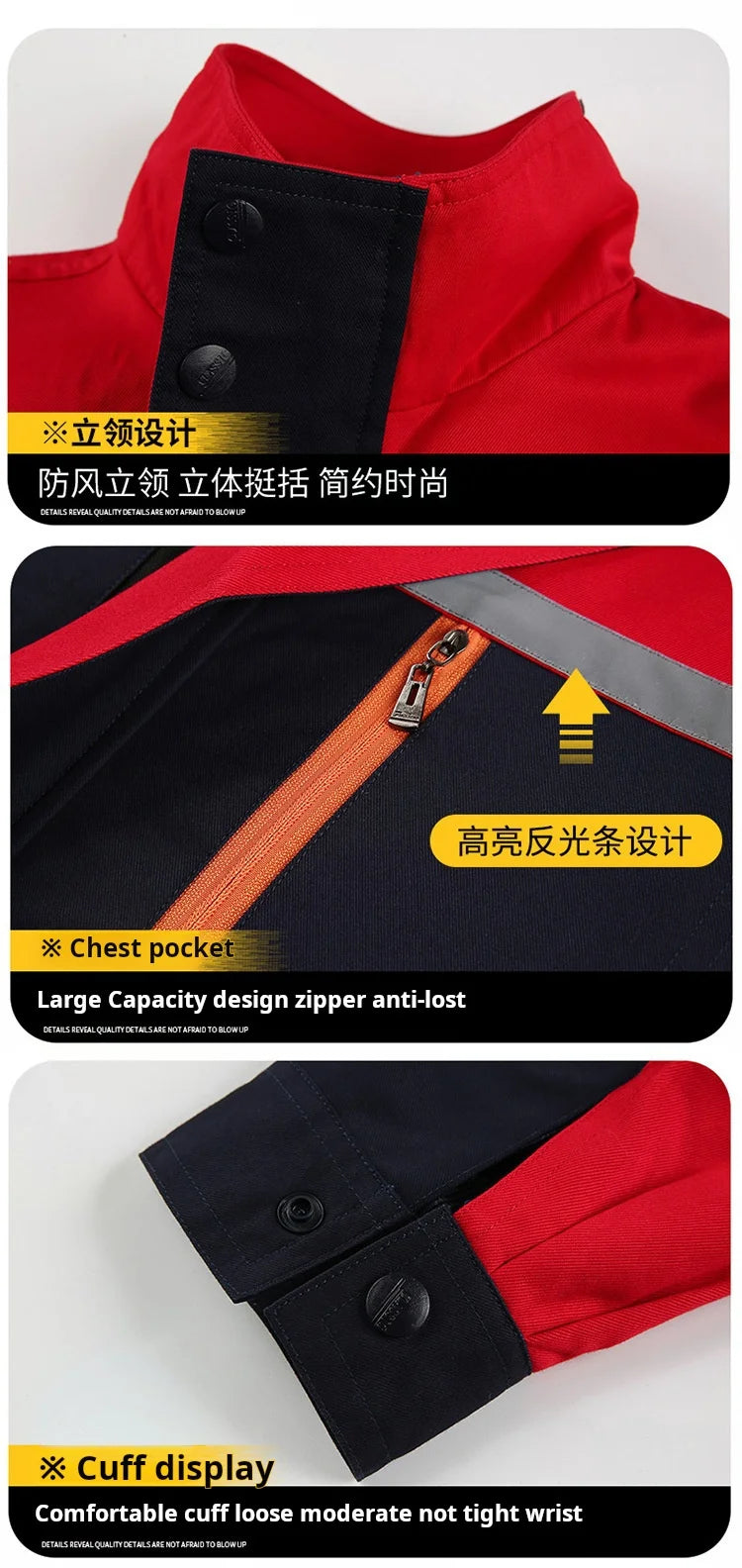 High-visibility reflective safety top workwear, unisex, suitable for welding and auto repair work, safety labor protection cloth