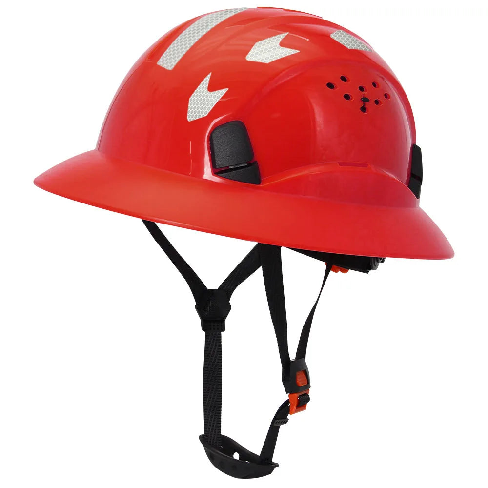 Full Brim Safety Helmet Lightweight Sunshade Breathable Work Protective Rescue Cap CE ANSI Construction Hard Hat Head Protection