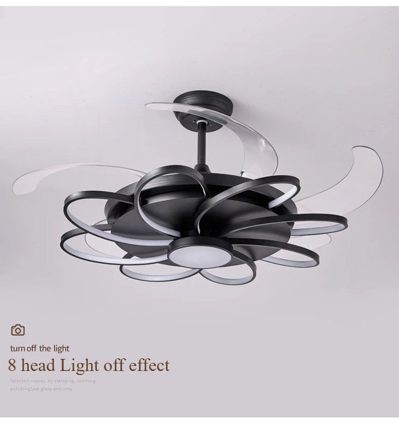 Nordic bedroom decor led lights for room Ceiling fan light lamp restaurant dining room Ceiling fans with lights remote control