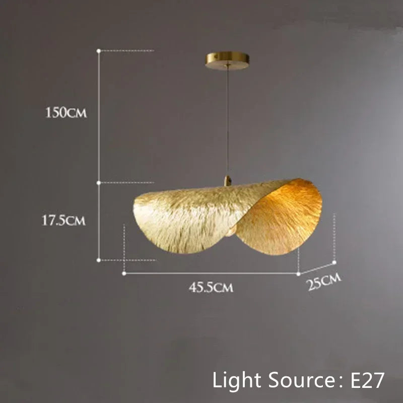 New Chinese Lotus Leaf Chandelier Zen Tea Table Hot Pot Kitchen Retro Creative Light Luxury Staircase Bar Decorative Lighting