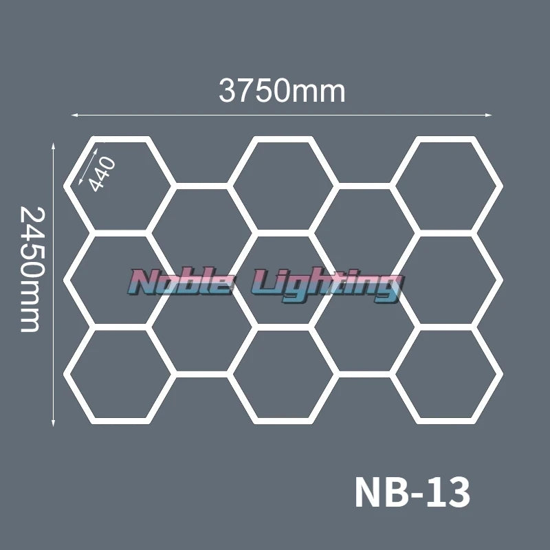Customized Barbershop Hair Salon Hexagon Led Lights Garage Lamp Honeycomb Led Light for Showroom Ceiling Light Hexagon Light
