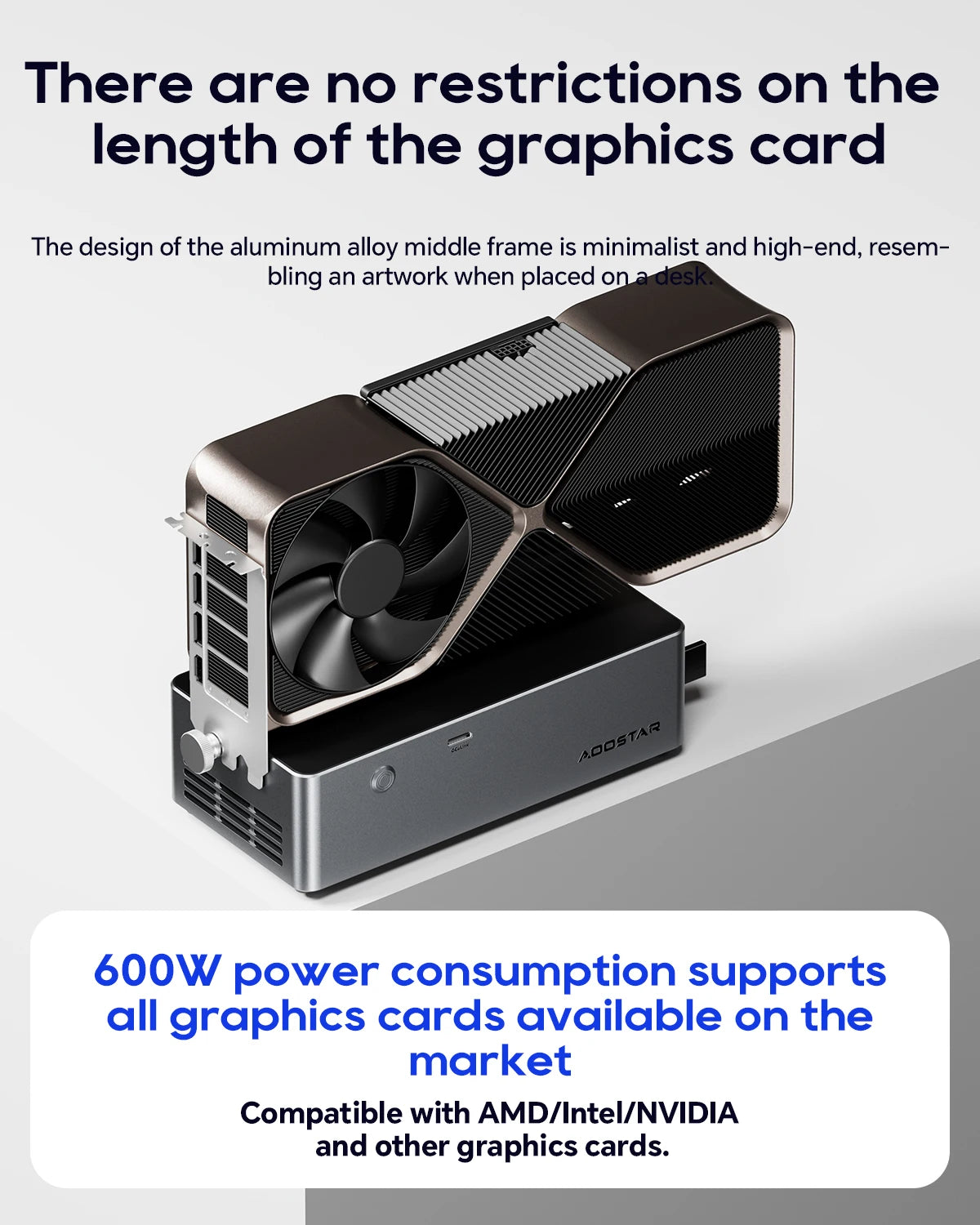 AOOSTAR AG01 External Graphics Card Dock with OCulink Port Built-in Huntkey 800W Power Supply for Gaming PC EGPU Docking Station