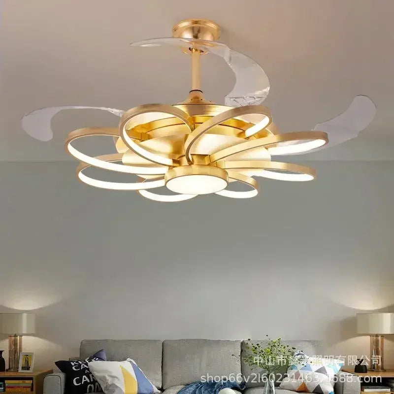 Nordic bedroom decor led lights for room Ceiling fan light lamp restaurant dining room Ceiling fans with lights remote control