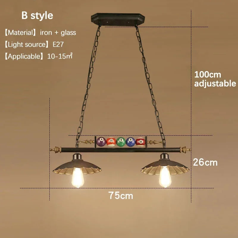 Restaurant Bar Counter Clothing Store Hot Pot Room Decoration Creative Personality Nostalgic Industrial Retro Billiard Pendant