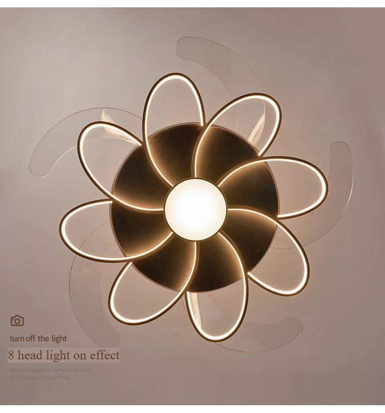Nordic bedroom decor led lights for room Ceiling fan light lamp restaurant dining room Ceiling fans with lights remote control