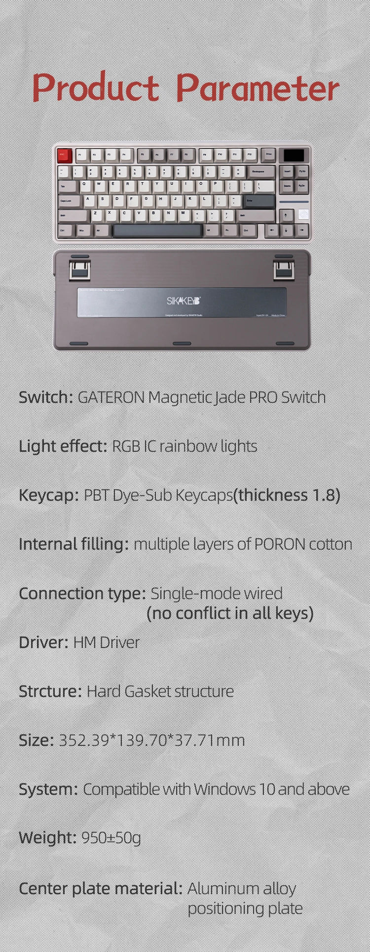 SIKAKEYB Castle HM80 82 Keys New Arrival E-Sports Magnetic Keyboard Gateron Magnetic Jade Pro Switch Gasket Hall Effect Keyboard