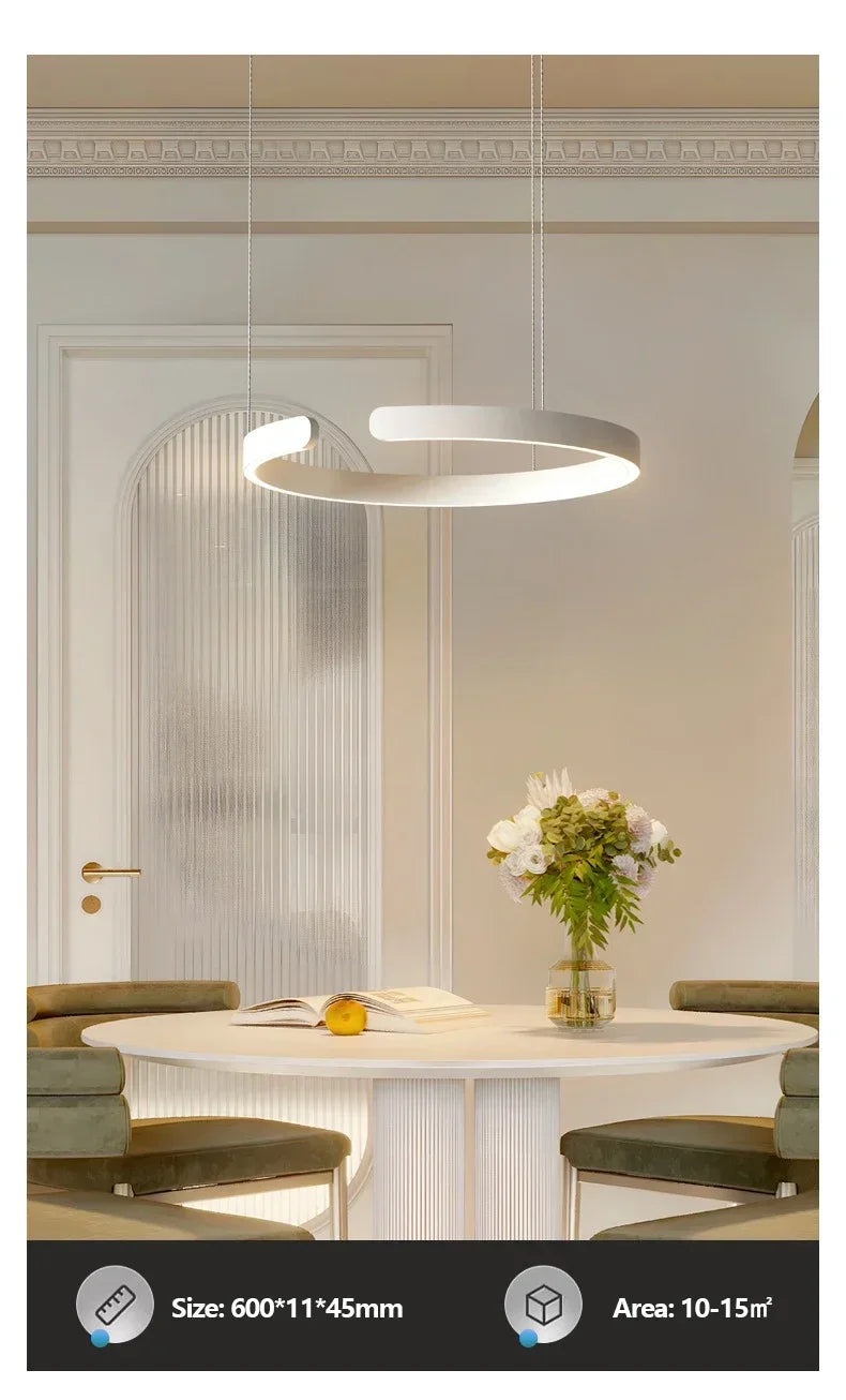 Modern Salon Design Ring Ceiling Chandelier Eye Protecting LED Lamp Bedroom Dining Room Study Pendant Lighting Fixture
