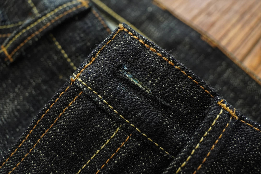 Sauce Zhan Mens Jeans Sanforized Selvedge Denim Jeans Limited EditionDouble-sided Dyeing 66 Fit 20 Oz