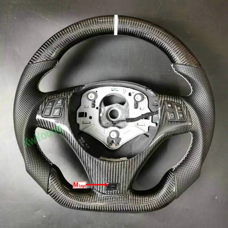 For BMW 3 Series E82 E84 E87 X1 E90 320d E92 E93 320i(No Paddle Shifters) 100% Real Carbon Fiber Car Steering Wheel