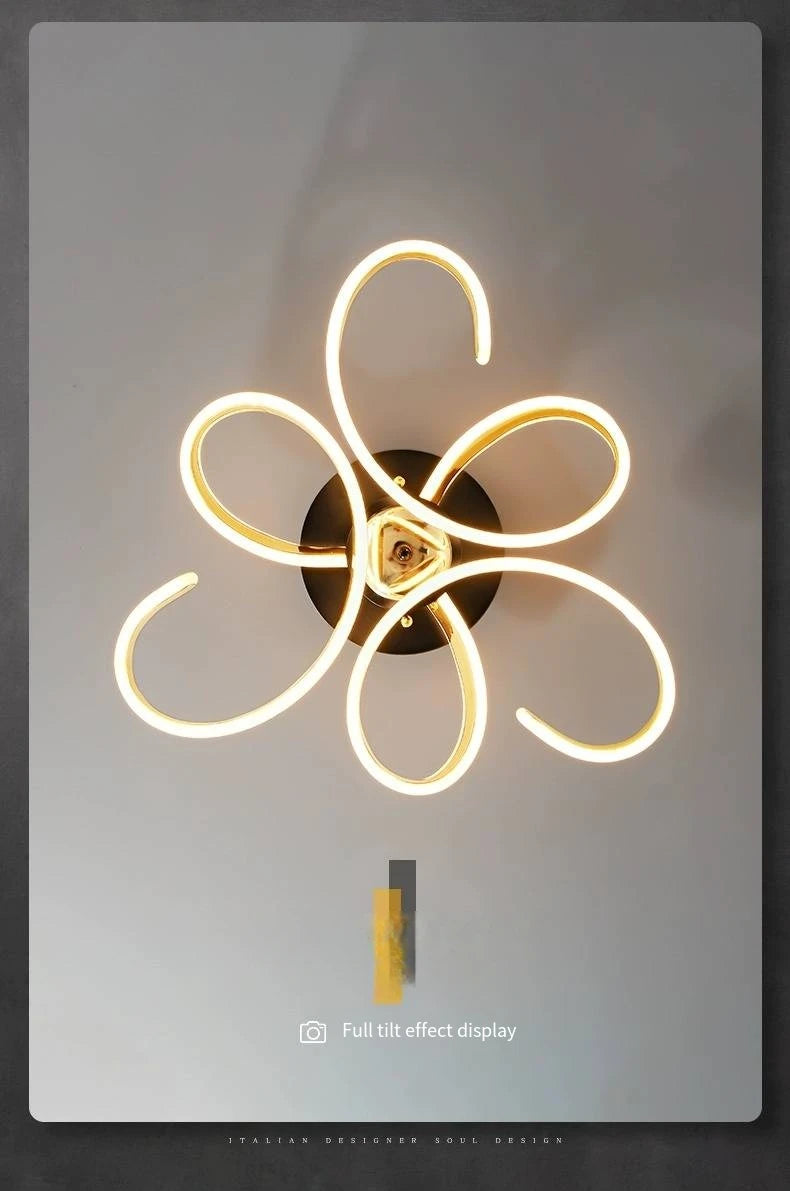 2025 New petal living room ceiling light modern simple luxury main lamp simple art design room bedroom light