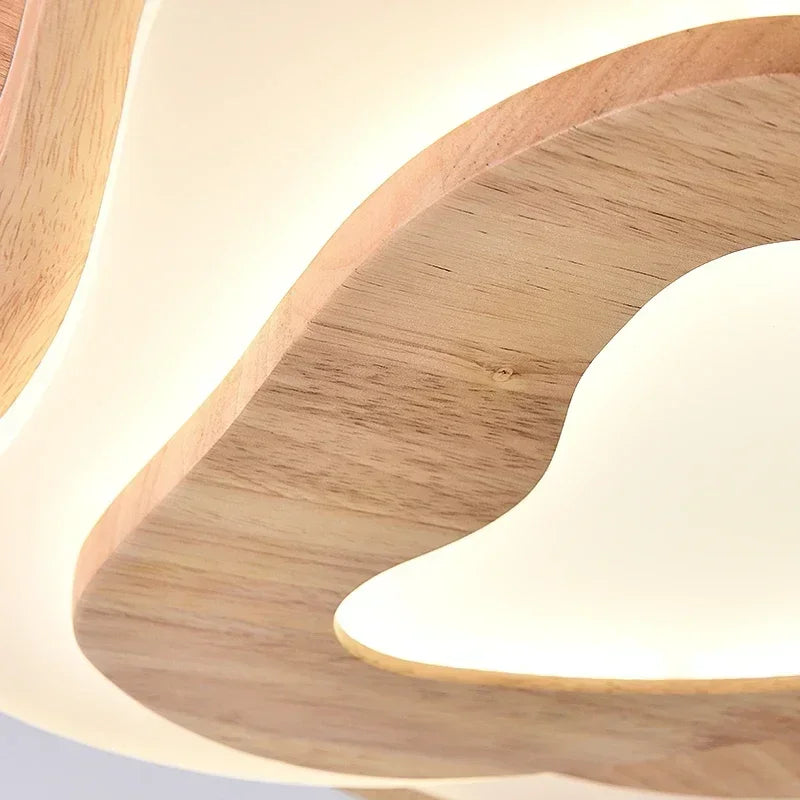 Chinese Zen lustre Wood Ceiling Lamp Creative Cloud Acrylic led lights Hotel Restaurant Tearoom Lounge Bedroom Balcony Lighting