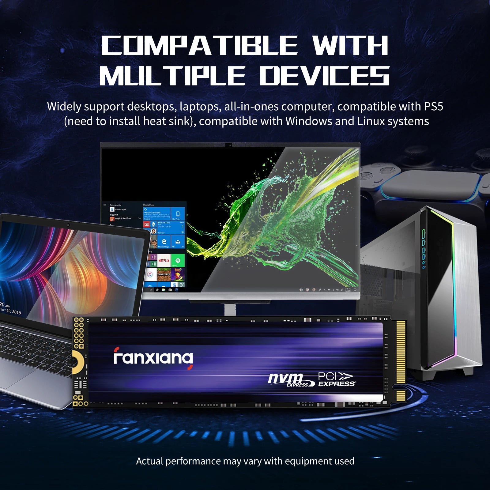 Fanxiang M.2 SSD 7300MB/s 1TB/2TB/4TB M.2 NVMe SSD Drive PCIe4.0 Internal Solid State Drive For PS5 EU US Local Delivery S880