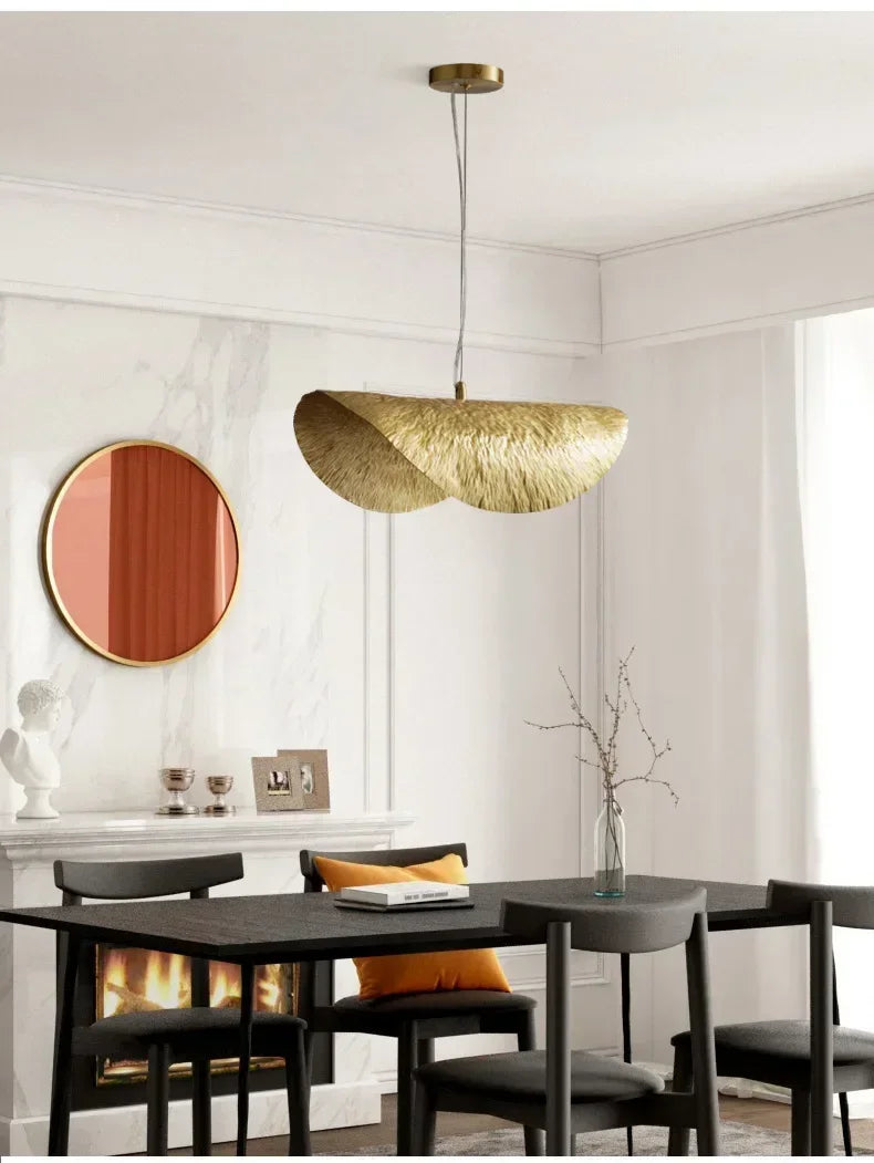 New Chinese Lotus Leaf Chandelier Zen Tea Table Hot Pot Kitchen Retro Creative Light Luxury Staircase Bar Decorative Lighting