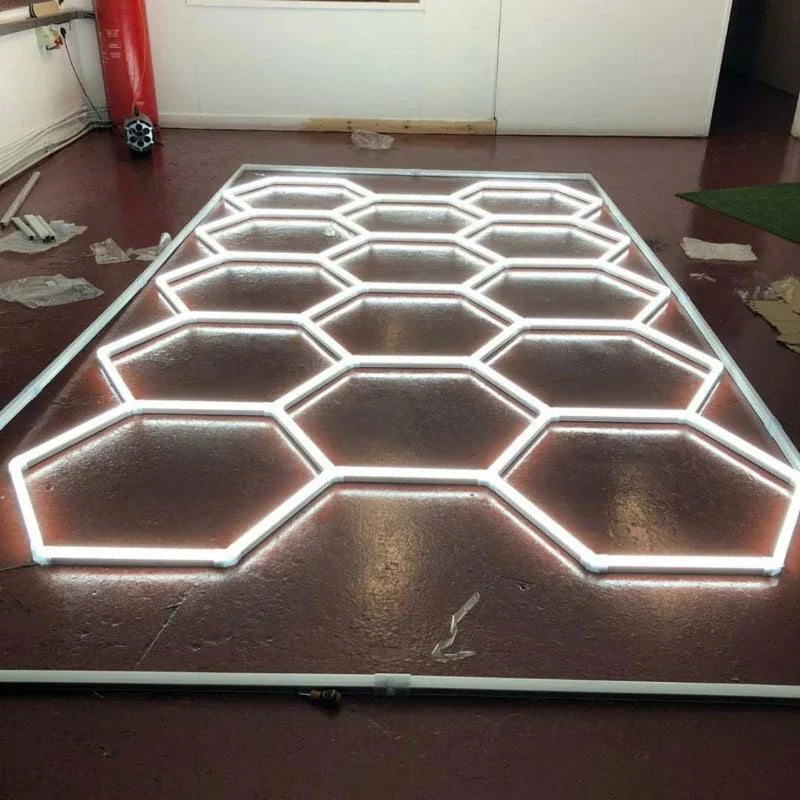 Customized Barbershop Hair Salon Hexagon Led Lights Garage Lamp Honeycomb Led Light for Showroom Ceiling Light Hexagon Light