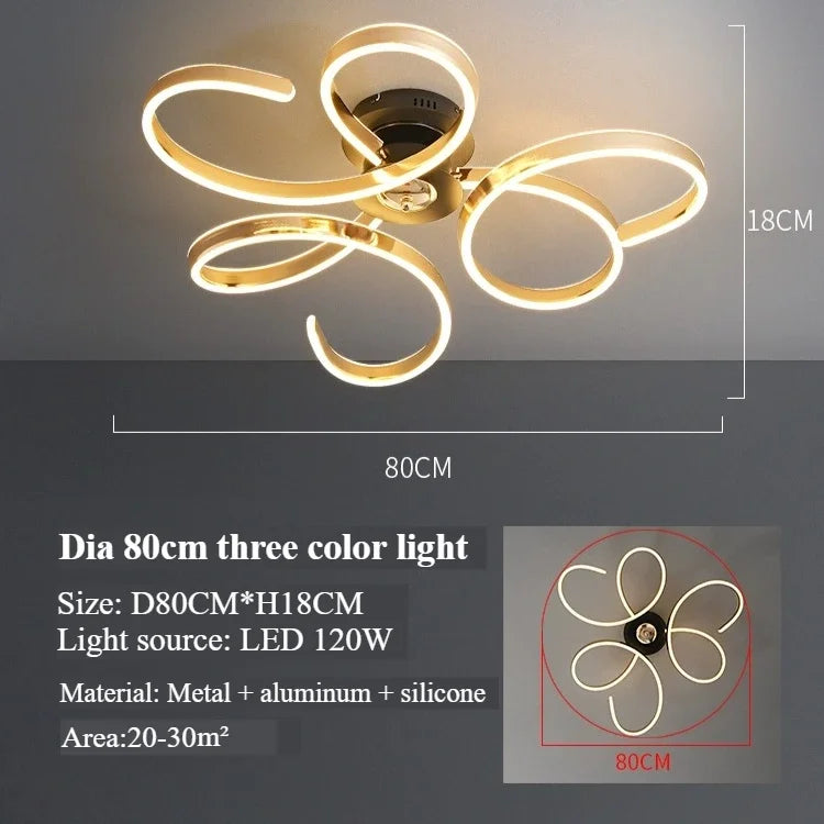 2025 New petal living room ceiling light modern simple luxury main lamp simple art design room bedroom light