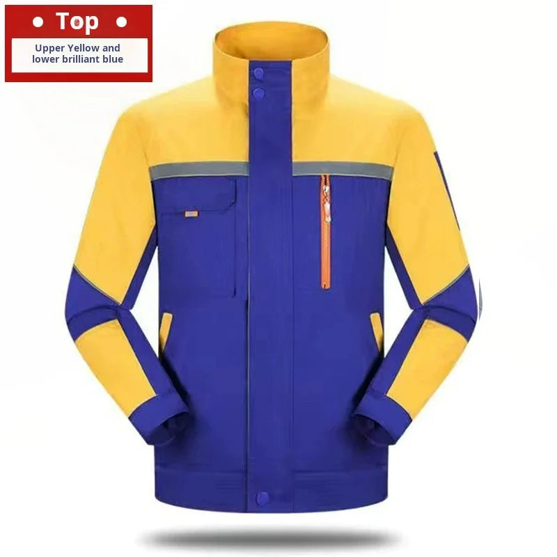 High-visibility reflective safety top workwear, unisex, suitable for welding and auto repair work, safety labor protection cloth