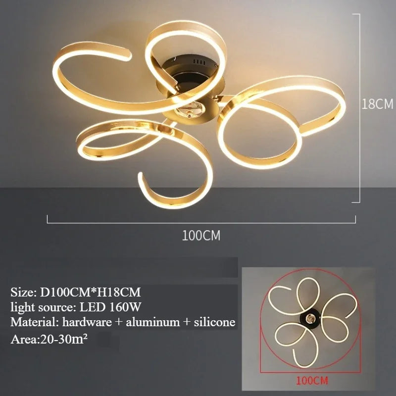 2025 New petal living room ceiling light modern simple luxury main lamp simple art design room bedroom light