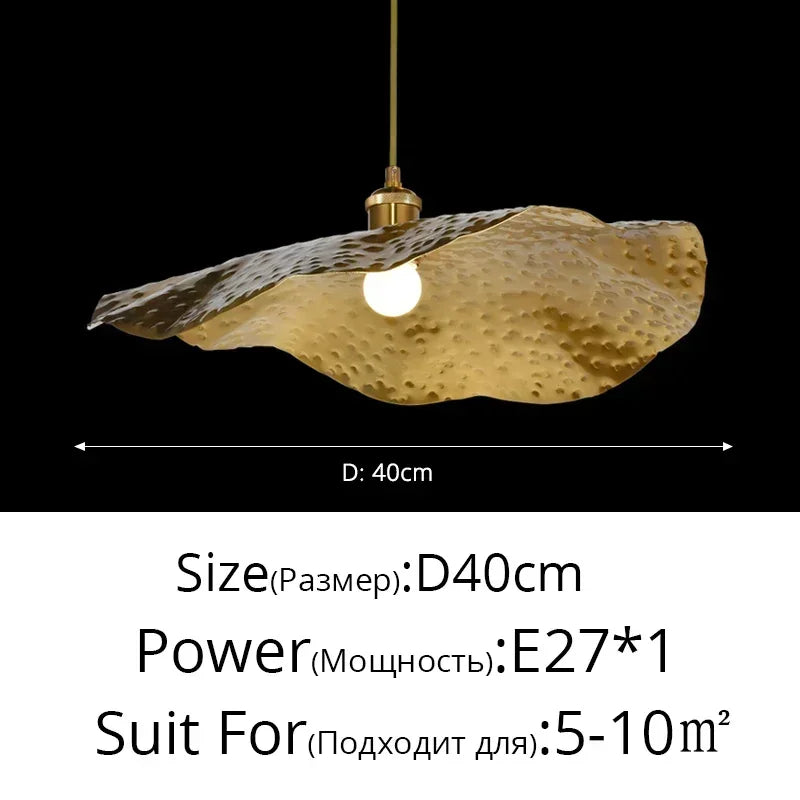 New Chinese Lotus Leaf Chandelier Zen Tea Table Hot Pot Kitchen Retro Creative Light Luxury Staircase Bar Decorative Lighting