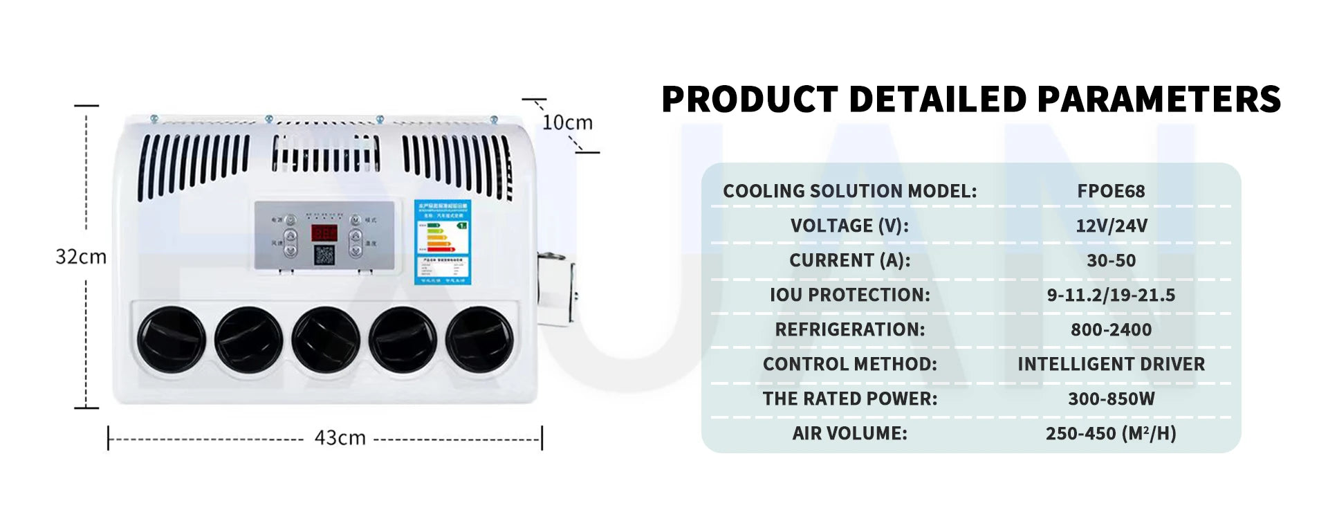 12V/24V Electric Air Conditioning Refrigeration Integrated Machine Parking Air Conditioner For Parking Large Trucks Car&Buses