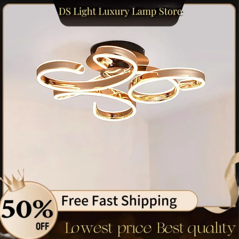 2025 New petal living room ceiling light modern simple luxury main lamp simple art design room bedroom light