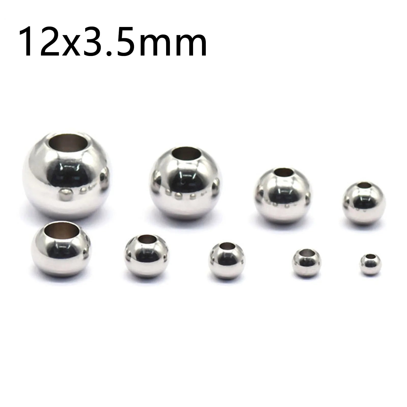 50 Piece 304 Stainless Steel Loose Spacer Beads Charms Silver Color Round Ball Beads For Jewelry Making Diy Necklace Findings