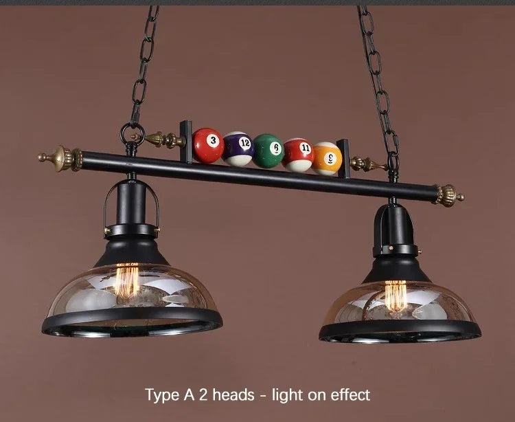 Restaurant Bar Counter Clothing Store Hot Pot Room Decoration Creative Personality Nostalgic Industrial Retro Billiard Pendant
