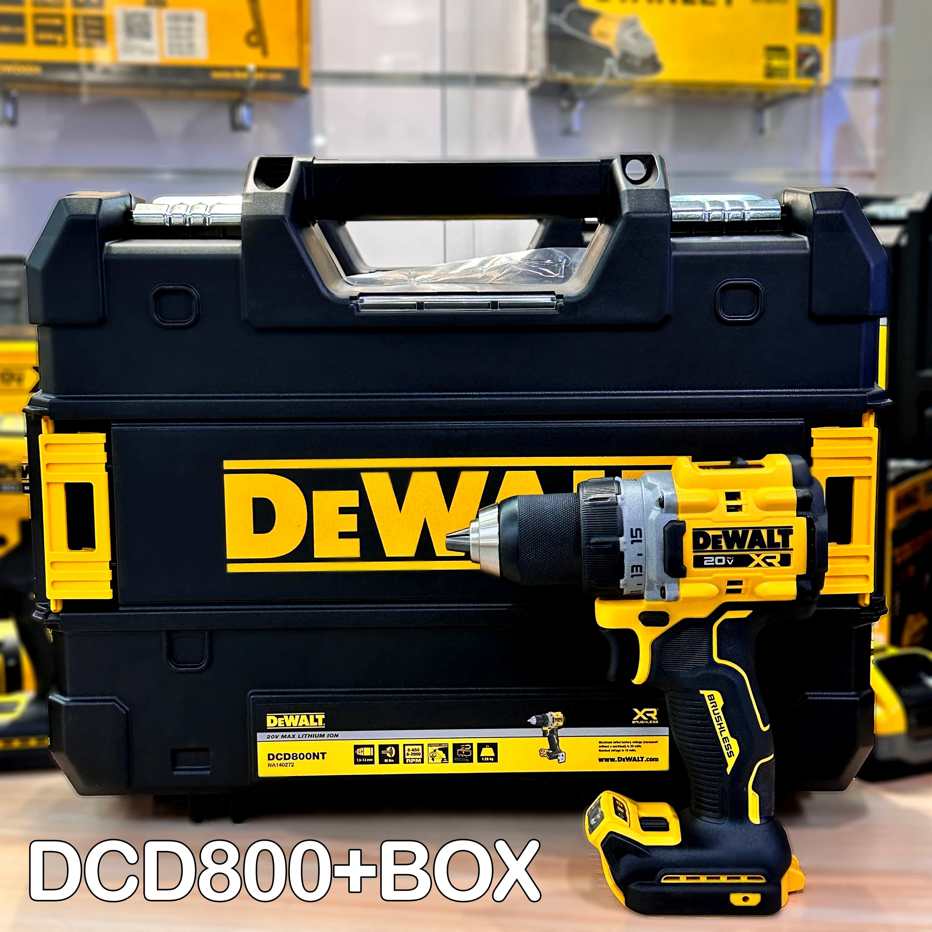 DeWalt DCD800 Brushless Cordless Compact Drill Driver 20V Electric Drill Screwdriver Household Rechargeable Lithium Power Tools