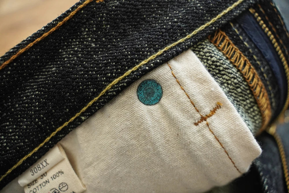 Sauce Zhan Mens Jeans Sanforized Selvedge Denim Jeans Limited EditionDouble-sided Dyeing 66 Fit 20 Oz