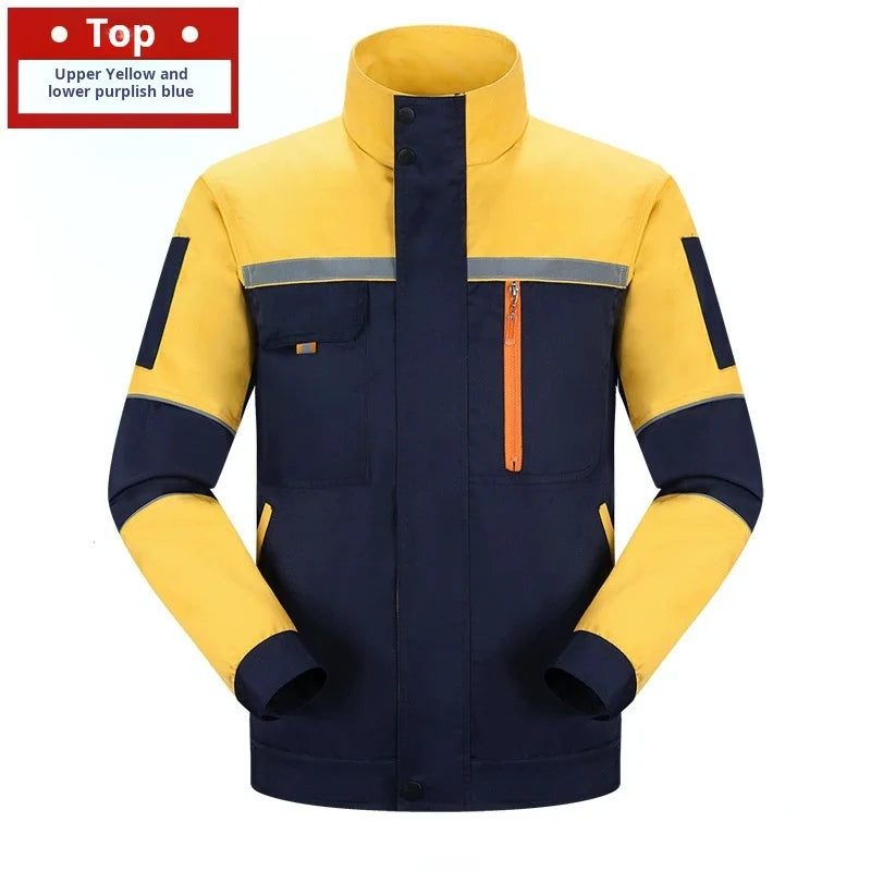 High-visibility reflective safety top workwear, unisex, suitable for welding and auto repair work, safety labor protection cloth