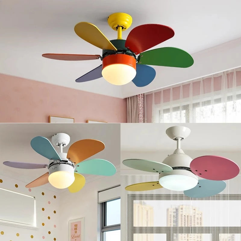 Nordic Fan Light Simple Bedroom Ceiling With Light Fan Modern Family  Children's Room Low Floor Restaurant Ceiling Fan Light