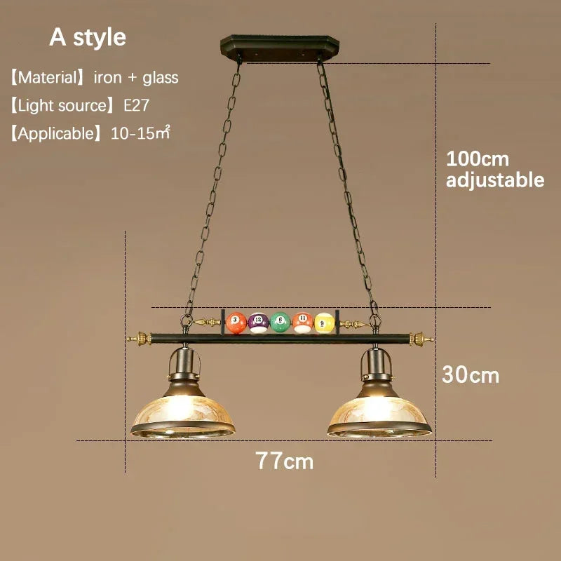 Restaurant Bar Counter Clothing Store Hot Pot Room Decoration Creative Personality Nostalgic Industrial Retro Billiard Pendant