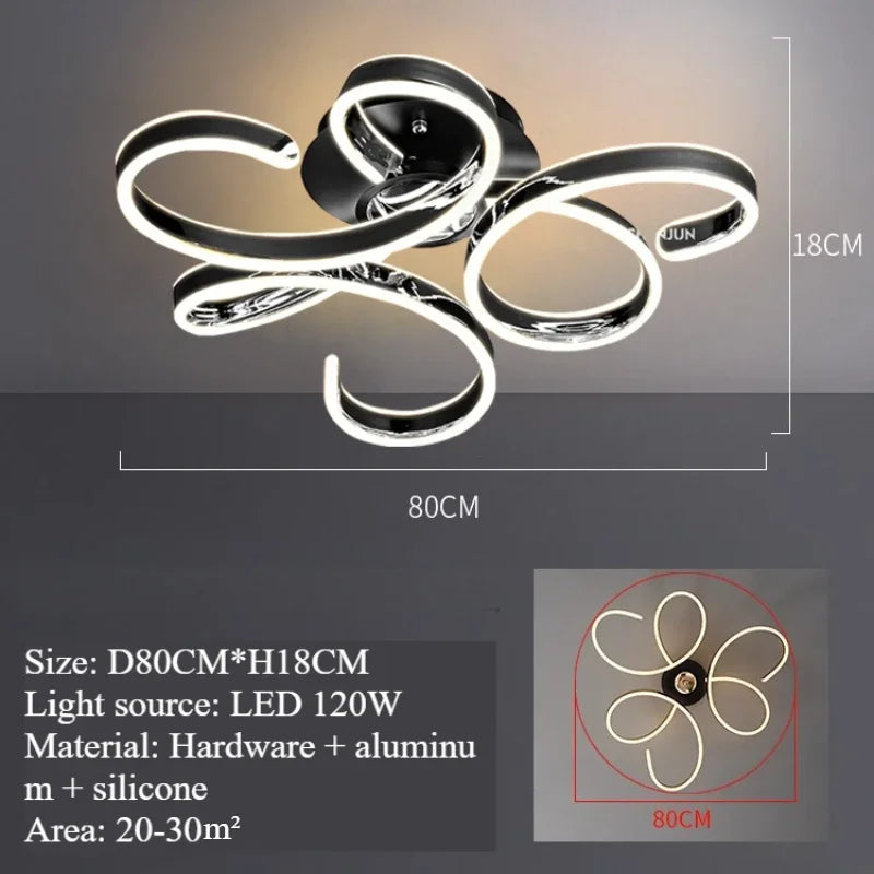 2025 New petal living room ceiling light modern simple luxury main lamp simple art design room bedroom light