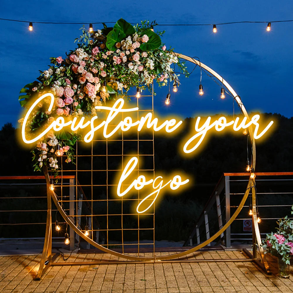 Custom Neon Sign Led Lights Personalized Custom Logo Wall Decor Neon Signs For Festival Wedding Happy Birthday Party Bar Neon