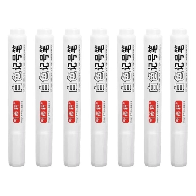 3/5/7Pcs/Set For Metal White Marker Pen Oily Waterproof Plastic Gel Pen Writing Drawing Graffiti Pen Stationery Notebook