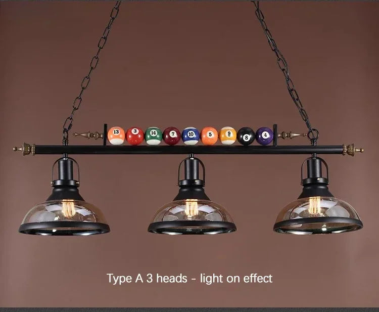 Restaurant Bar Counter Clothing Store Hot Pot Room Decoration Creative Personality Nostalgic Industrial Retro Billiard Pendant