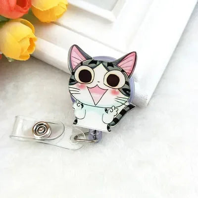 1pc Retractable Nurse Badge Reel Clip Students ID Card Badge Holder Accessories Cute Id Badge Reel School Supplies