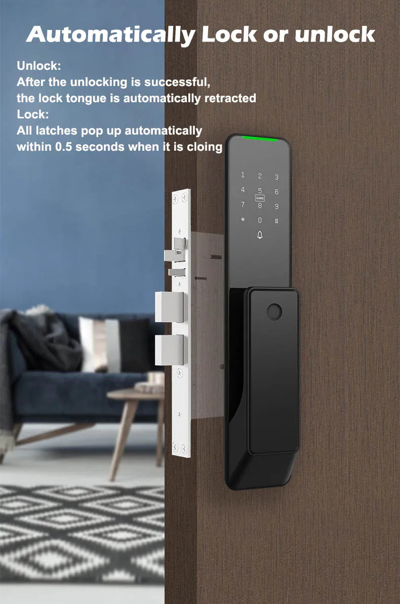 NEW RAYKUBE KX2 TT Lock Bluetooth Full-automatic Electronic Smart Door Lock With Biometric Fingerprint APP NFC Key Unlock